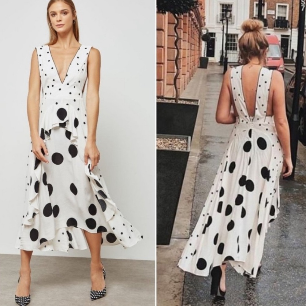 Topshop | Pinafore Mixed Spotted Midi Dress 2